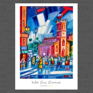 West End, Edinburgh, A3 Poster by Raymond Murray