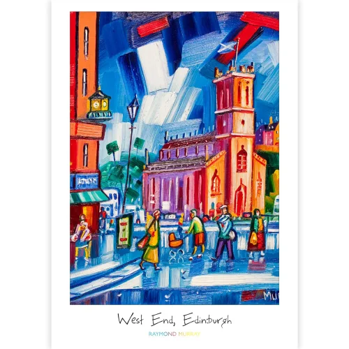 West End, Edinburgh, A3 Poster by Raymond Murray - Image 2