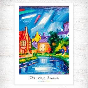 Dean Village, Edinburgh, A3 Poster by Raymond Murray