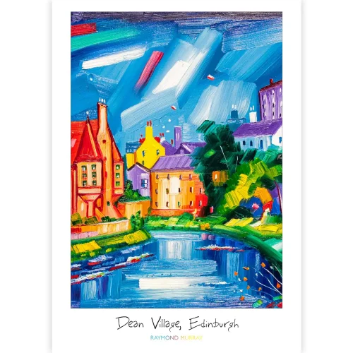 Dean Village, Edinburgh, A3 Poster by Raymond Murray - Image 2