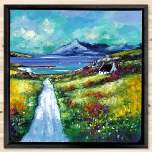 Approaching Elgol, Isle of Skye, Framed Stretched Canvas by Jean Feeney