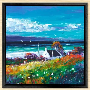 Bright Summer Breeze, Isle of Arran, Framed Stretched Canvas by Jean Feeney