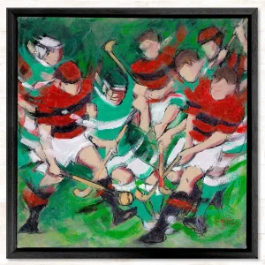 Highland Clash, Framed Stretched Canvas by Janet McCrorie