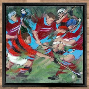 The Gaelic Battleground, Framed Stretched Canvas by Janet McCrorie