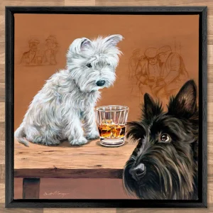 Yup, Definitely a Double Malt, Framed Stretched Canvas by Scott McGregor