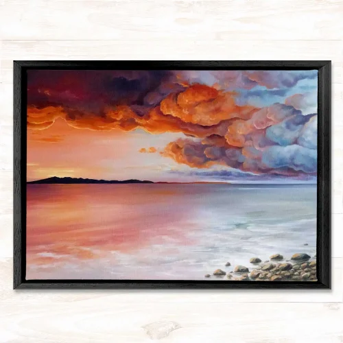 Fiery and Cool Clouds, Framed Stretched Canvas by Scott McGregor