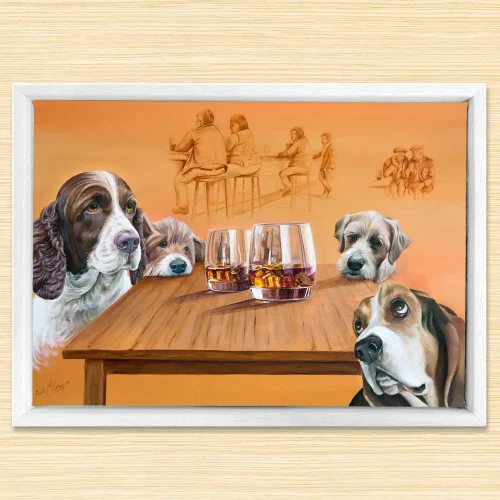 Dugs Love a Malt, Framed Stretched Canvas by Scott McGregor - Image 2