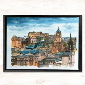 Edinburgh Skyline, Framed Stretched Canvas by Scott McGregor