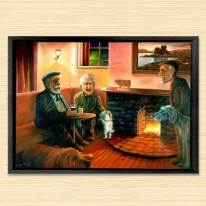 Taking the Dogs for a Walk, Framed Stretched Canvas by Scott McGregor