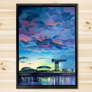 Glasgow Clydeside, Framed Stretched Canvas by Scott McGregor