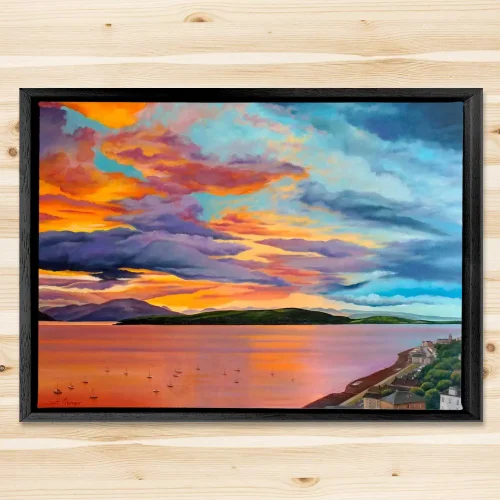 Gourock Sunset, Framed Stretched Canvas by Scott McGregor