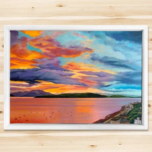 Gourock Sunset, Framed Stretched Canvas by Scott McGregor - Image 2