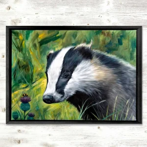 Badger & Bee, Framed Stretched Canvas by Scott McGregor