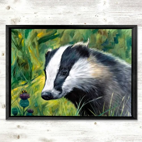 Badger & Bee, Framed Stretched Canvas by Scott McGregor