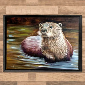 Otter, Framed Stretched Canvas by Scott McGregor