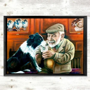 A Well Earned Drink, Framed Stretched Canvas by Scott McGregor