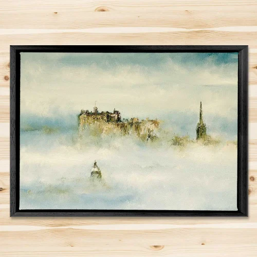 Haar over Edinburgh, Framed Stretched Canvas by Scott McGregor