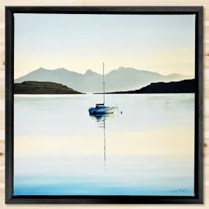 Calm on the Clyde, Framed Stretched Canvas by Scott McGregor
