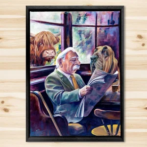 The Colonel and Clyde, Framed Stretched Canvas by Scott McGregor