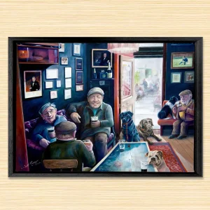 A Pint with Gavin Hastings, Framed Stretched Canvas by Scott McGregor