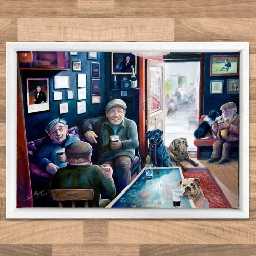 A Pint with Gavin Hastings, Framed Stretched Canvas by Scott McGregor - Image 2