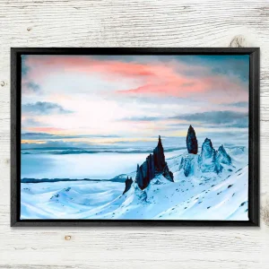 A Cold Old Man of Storr, Framed Stretched Canvas by Scott McGregor