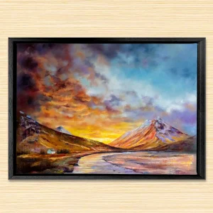 Glencoe Bothy, Framed Stretched Canvas by Scott McGregor